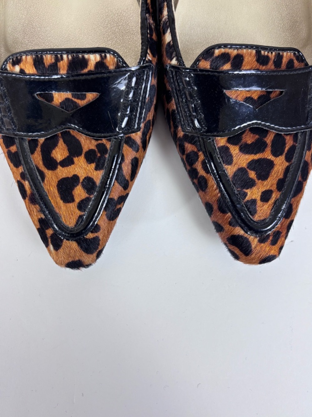 Talbots Leopard Print Calf Hair Flats Pointed Toe Dressy Shoe Brown Black Sz 8.5 - Picture 15 of 16
